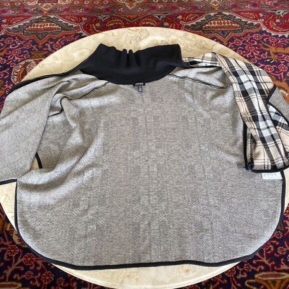Jones New York Plaid Wool Blend Zip Up Cape/Poncho - Picture 14 of 16